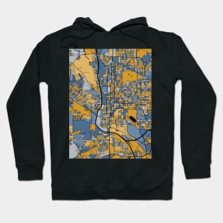 Colorado Springs Map Pattern in Blue & Gold Hoodie